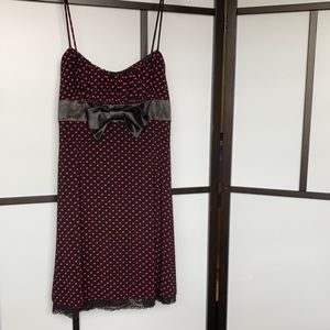 Teen Medium Summer dress black with pink polka dots